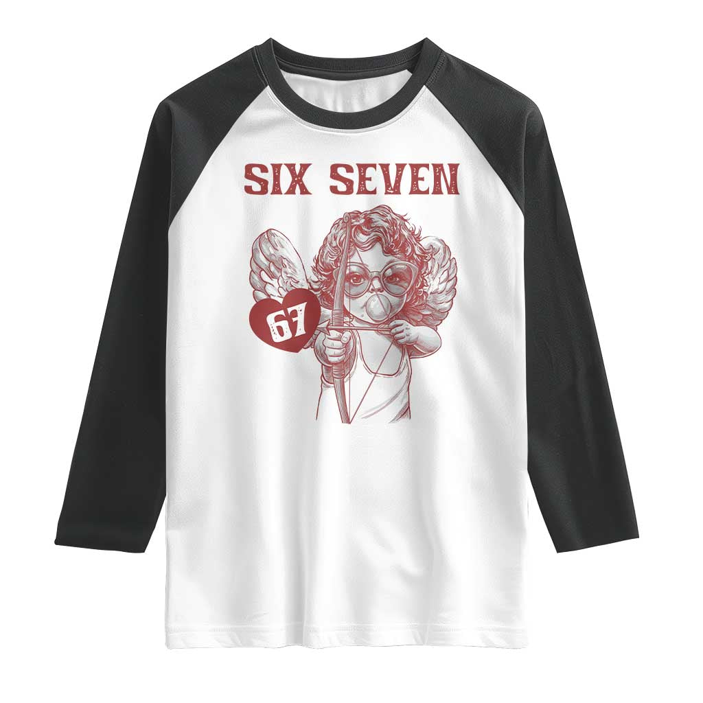 67 Valetines Meme Raglan Shirt Funny Six Seven Valentines Day Heart - Wonder Print Shop
