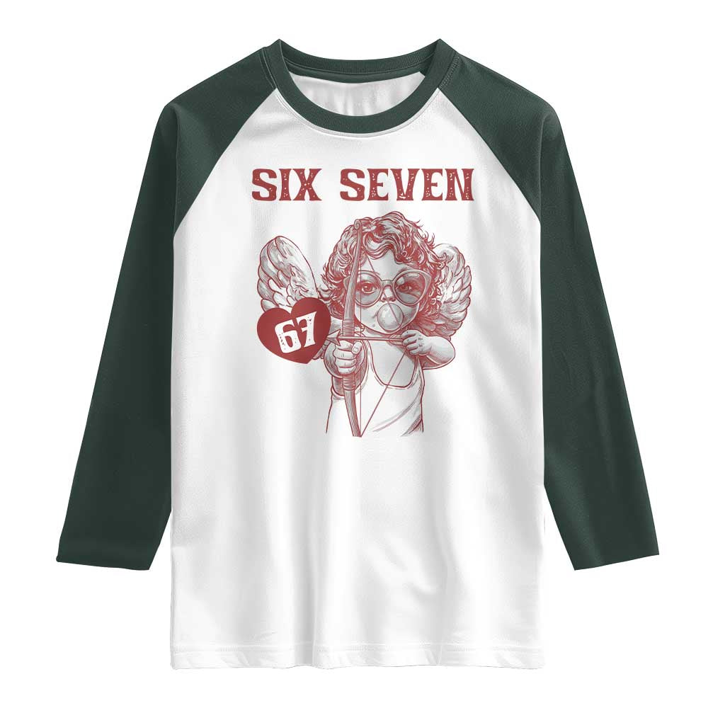 67 Valetines Meme Raglan Shirt Funny Six Seven Valentines Day Heart - Wonder Print Shop