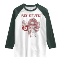 67 Valetines Meme Raglan Shirt Funny Six Seven Valentines Day Heart - Wonder Print Shop