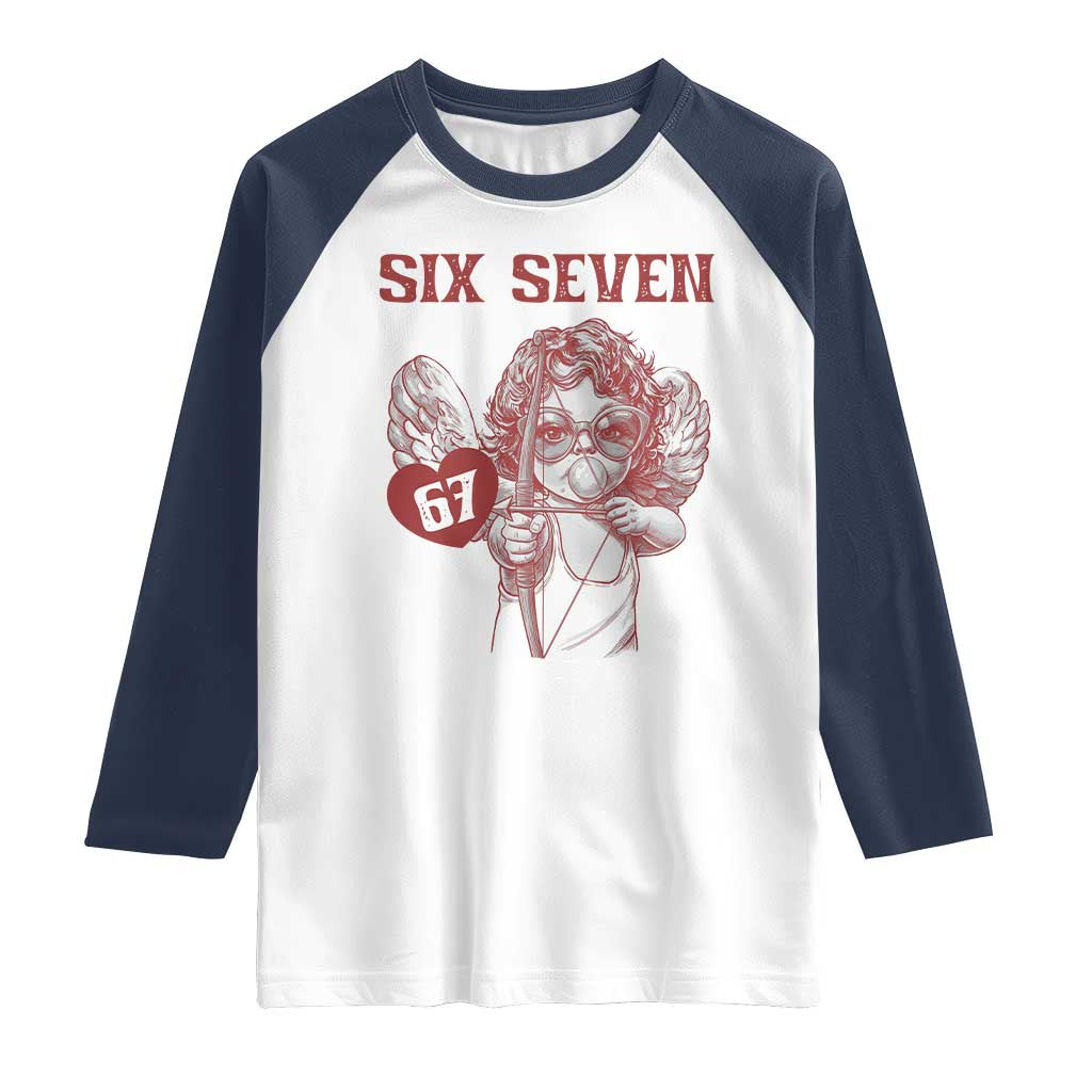 67 Valetines Meme Raglan Shirt Funny Six Seven Valentines Day Heart - Wonder Print Shop