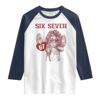 67 Valetines Meme Raglan Shirt Funny Six Seven Valentines Day Heart - Wonder Print Shop
