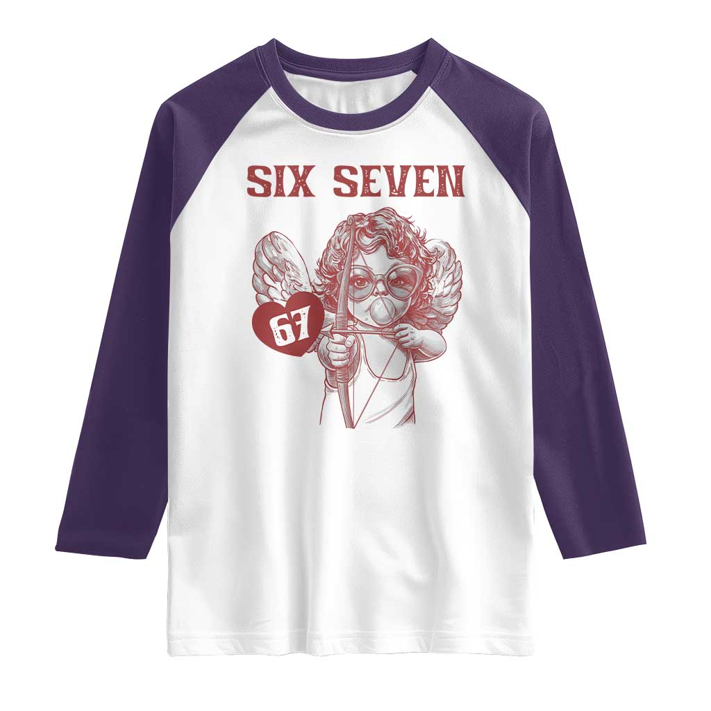 67 Valetines Meme Raglan Shirt Funny Six Seven Valentines Day Heart - Wonder Print Shop