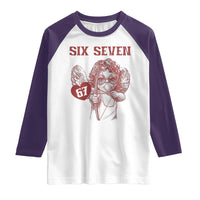 67 Valetines Meme Raglan Shirt Funny Six Seven Valentines Day Heart - Wonder Print Shop
