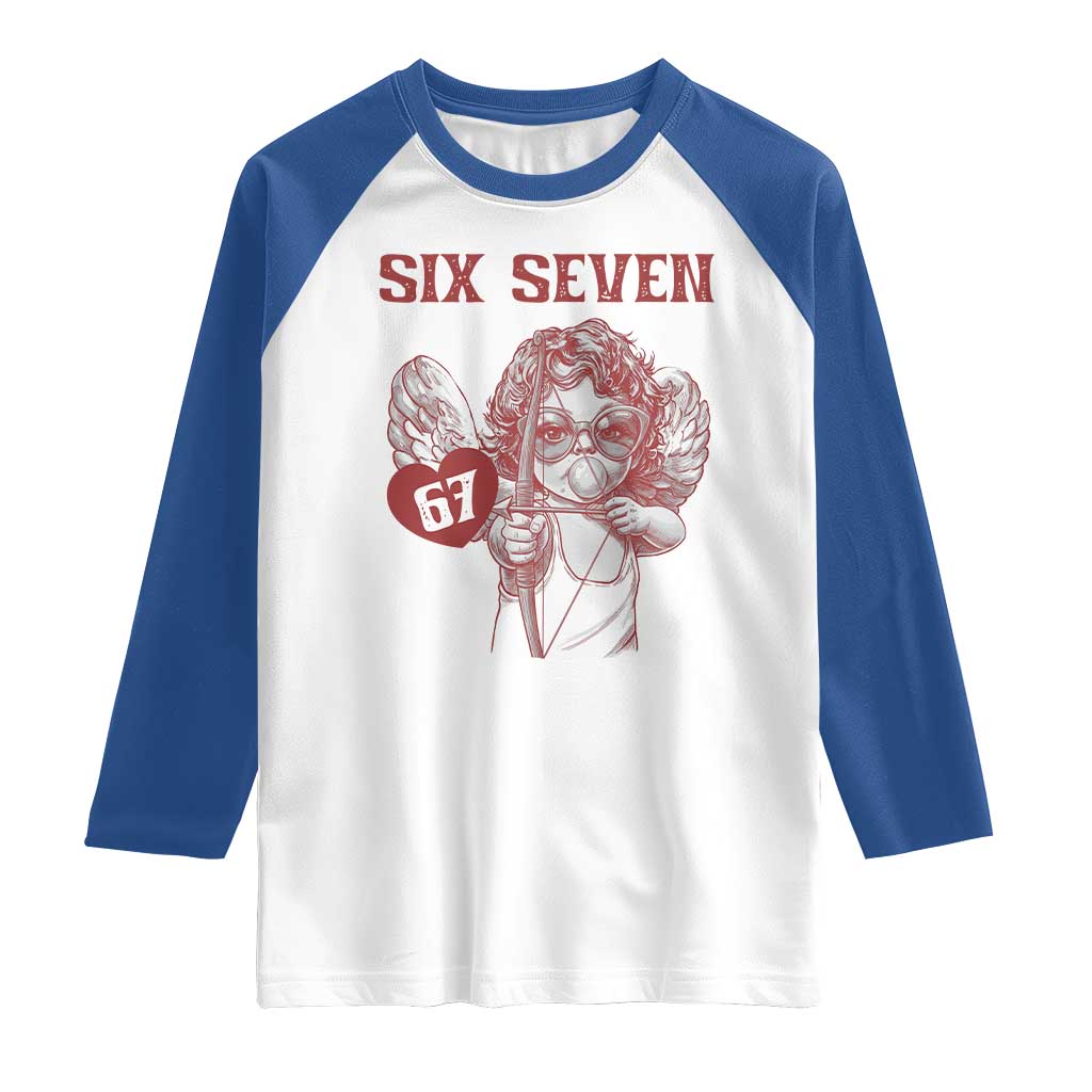 67 Valetines Meme Raglan Shirt Funny Six Seven Valentines Day Heart - Wonder Print Shop