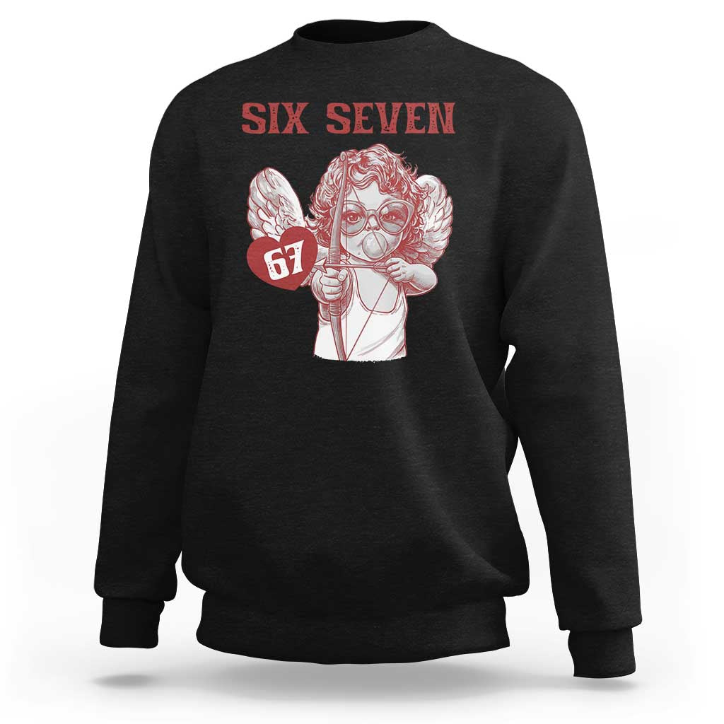 67 Valetines Meme Sweatshirt Funny Six Seven Valentines Day Heart - Wonder Print Shop