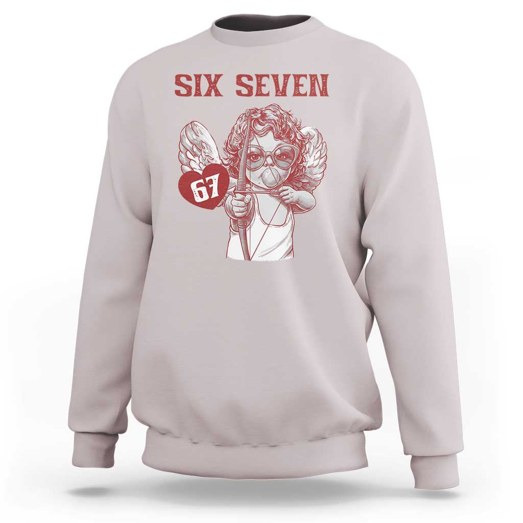 67 Valetines Meme Sweatshirt Funny Six Seven Valentines Day Heart - Wonder Print Shop