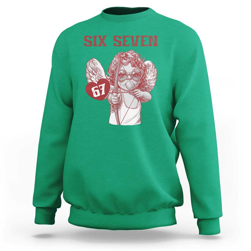 67 Valetines Meme Sweatshirt Funny Six Seven Valentines Day Heart - Wonder Print Shop