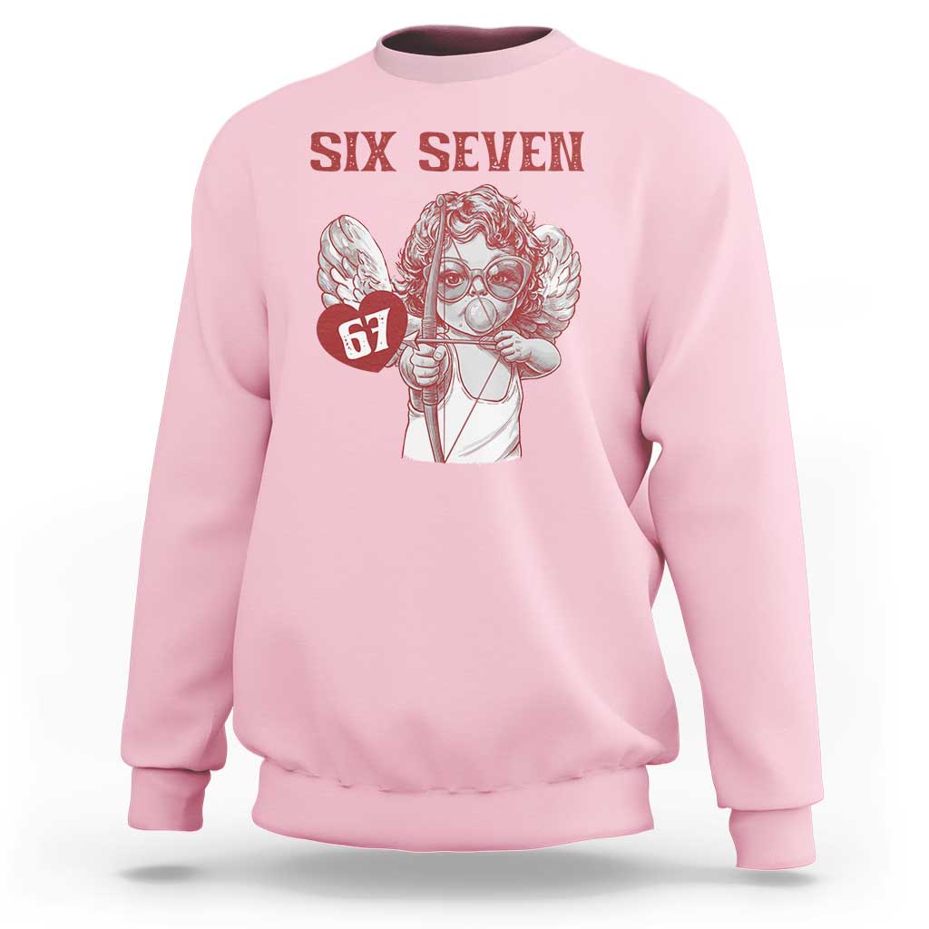 67 Valetines Meme Sweatshirt Funny Six Seven Valentines Day Heart - Wonder Print Shop