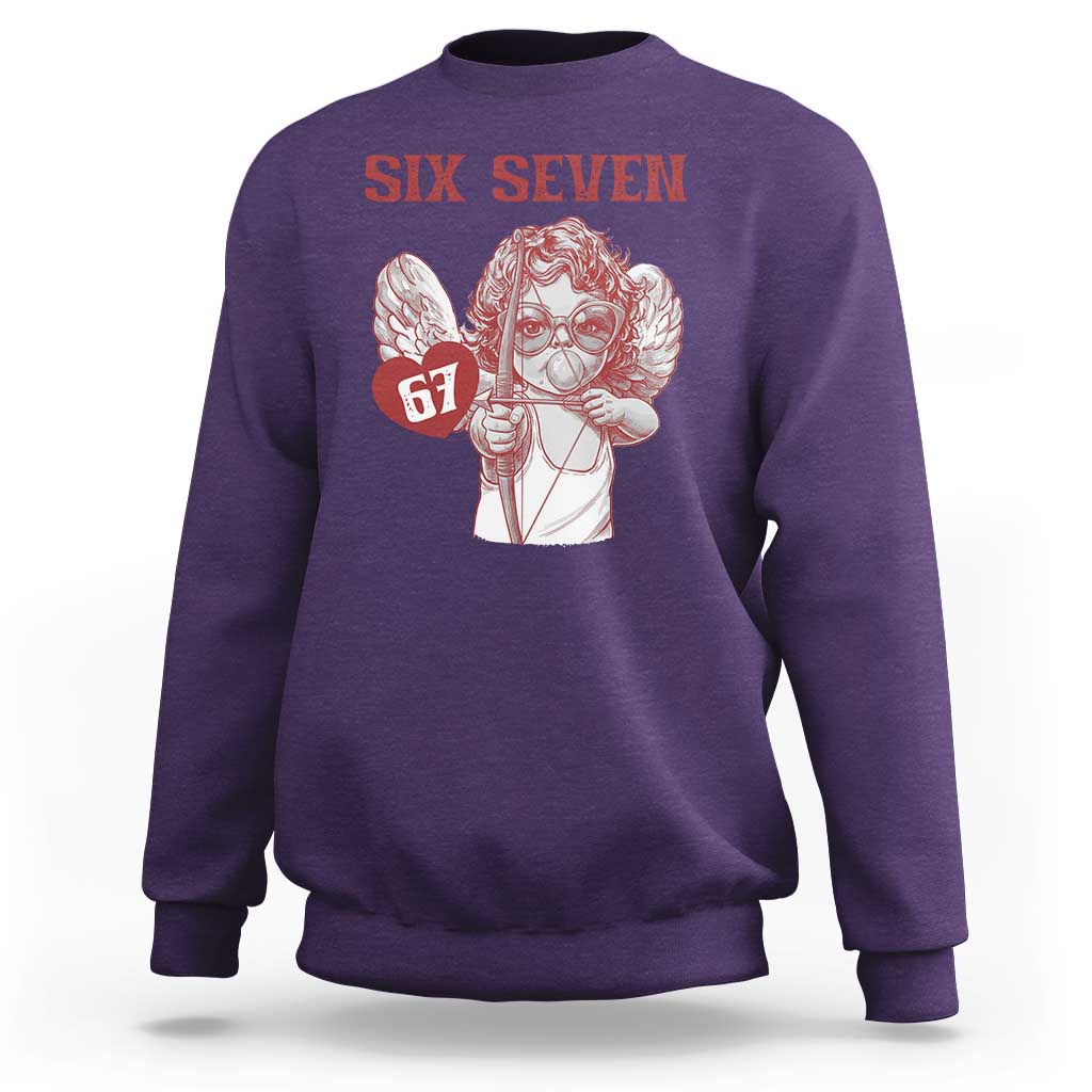 67 Valetines Meme Sweatshirt Funny Six Seven Valentines Day Heart - Wonder Print Shop