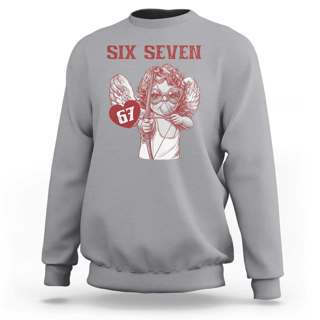 67 Valetines Meme Sweatshirt Funny Six Seven Valentines Day Heart - Wonder Print Shop