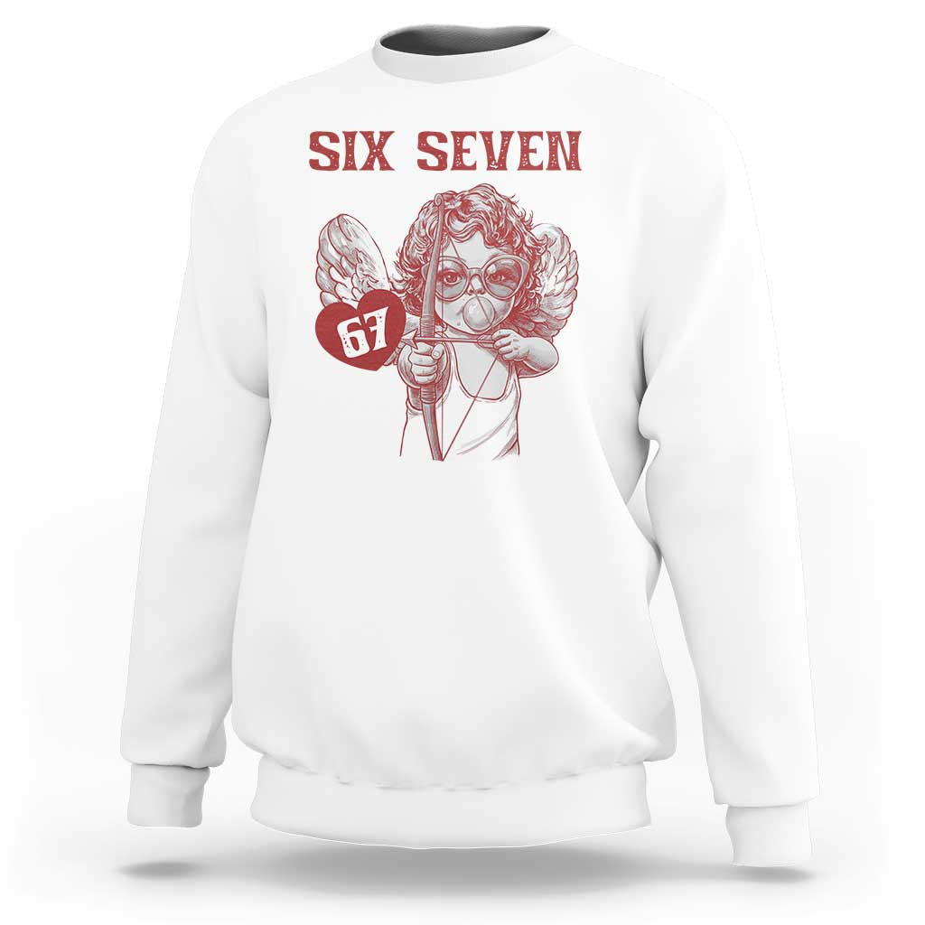 67 Valetines Meme Sweatshirt Funny Six Seven Valentines Day Heart - Wonder Print Shop