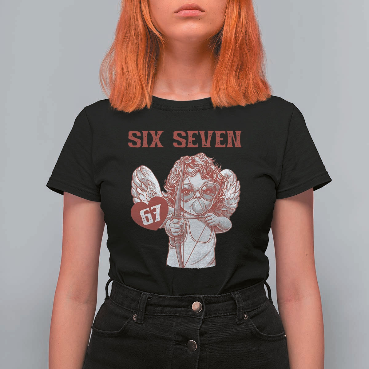 67 Valetines Meme T Shirt For Women Funny Six Seven Valentines Day Heart - Wonder Print Shop