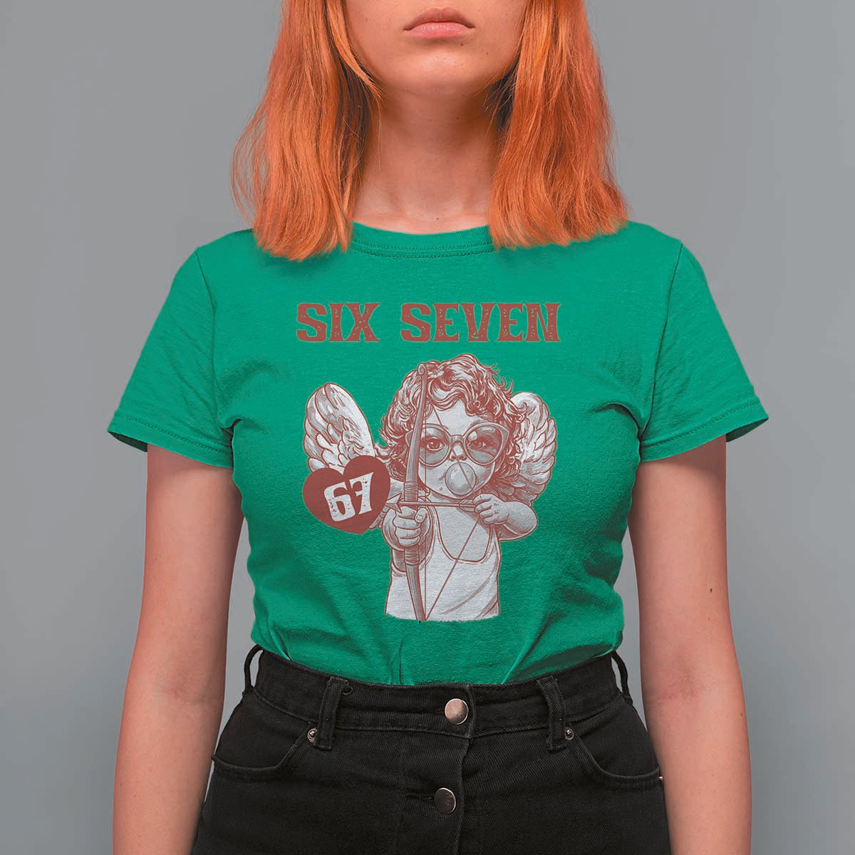 67 Valetines Meme T Shirt For Women Funny Six Seven Valentines Day Heart - Wonder Print Shop