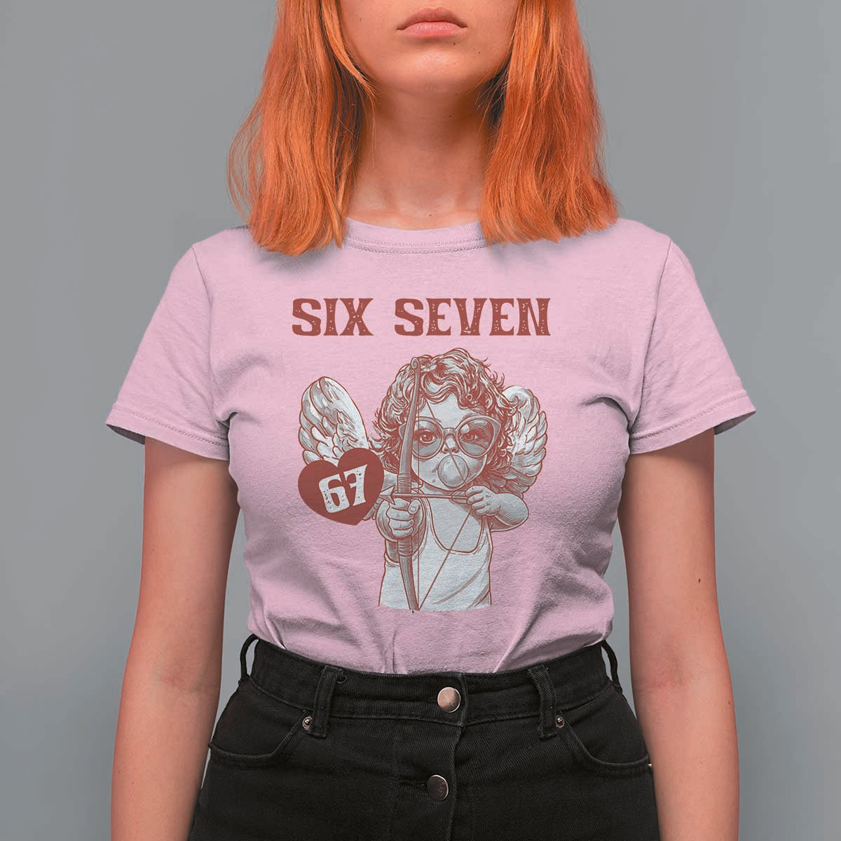 67 Valetines Meme T Shirt For Women Funny Six Seven Valentines Day Heart - Wonder Print Shop