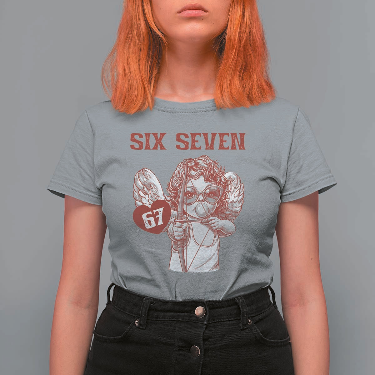 67 Valetines Meme T Shirt For Women Funny Six Seven Valentines Day Heart - Wonder Print Shop