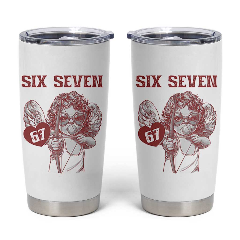 67 Valetines Meme Tumbler Cup Funny Six Seven Valentines Day Heart - Wonder Print Shop