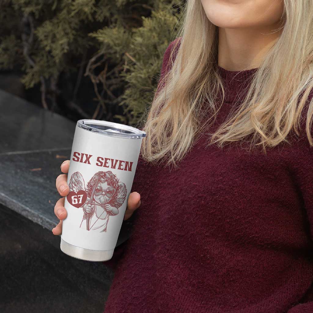 67 Valetines Meme Tumbler Cup Funny Six Seven Valentines Day Heart - Wonder Print Shop
