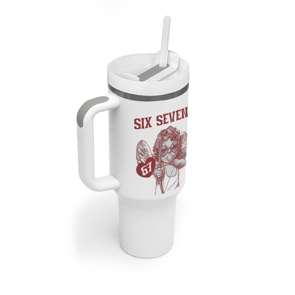 67 Valetines Meme Tumbler With Handle Funny Six Seven Valentines Day Heart - Wonder Print Shop