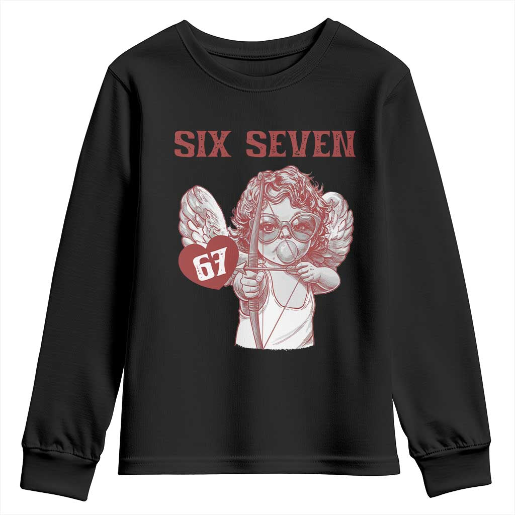 67 Valetines Meme Youth Sweatshirt Funny Six Seven Valentines Day Heart - Wonder Print Shop