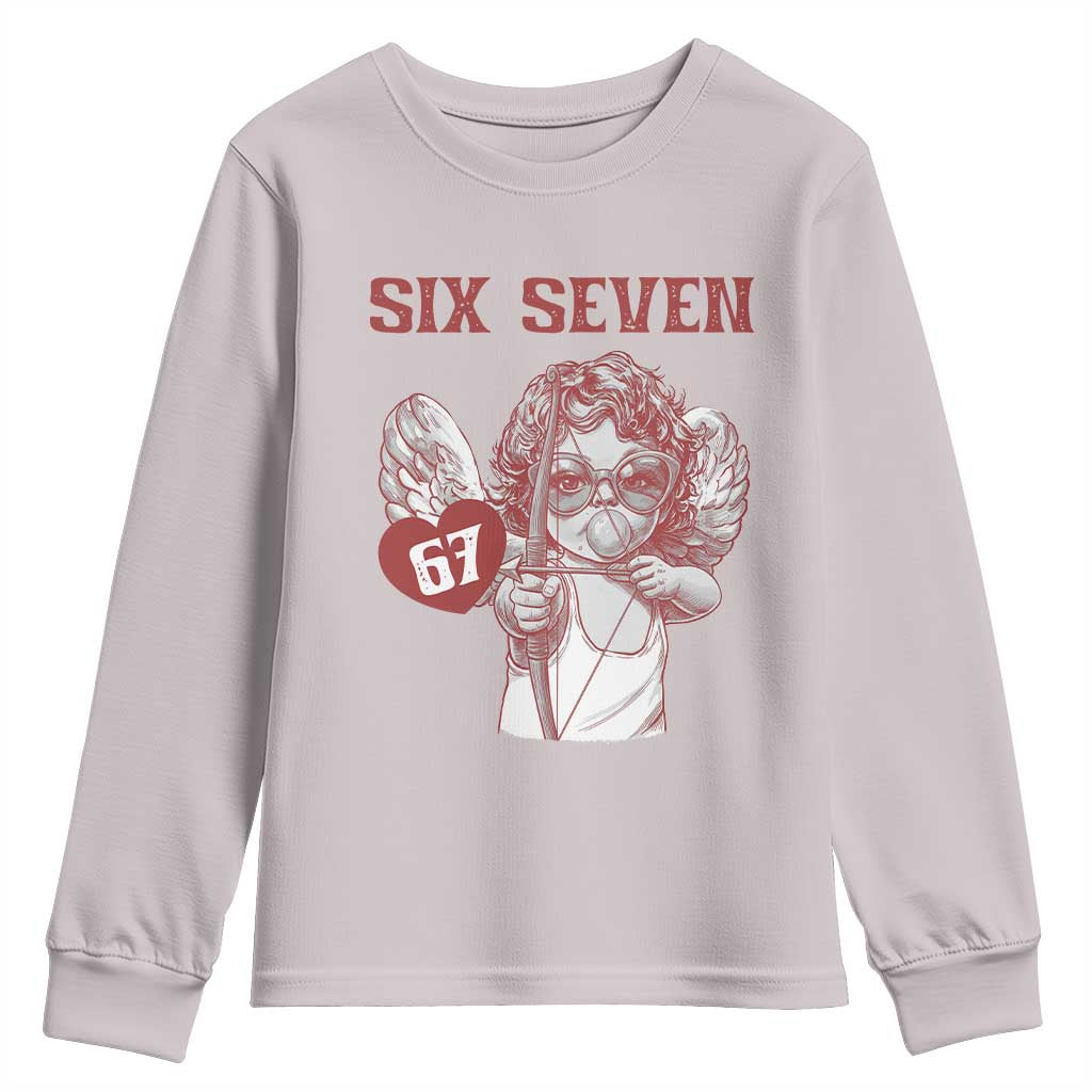 67 Valetines Meme Youth Sweatshirt Funny Six Seven Valentines Day Heart - Wonder Print Shop