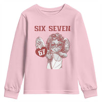 67 Valetines Meme Youth Sweatshirt Funny Six Seven Valentines Day Heart - Wonder Print Shop