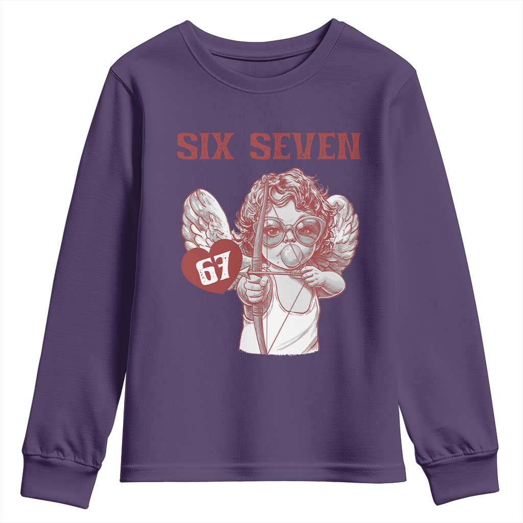 67 Valetines Meme Youth Sweatshirt Funny Six Seven Valentines Day Heart - Wonder Print Shop