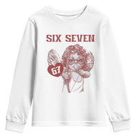 67 Valetines Meme Youth Sweatshirt Funny Six Seven Valentines Day Heart - Wonder Print Shop