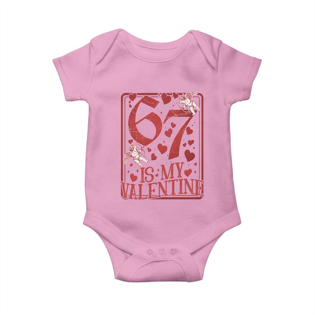 67 Valentines Playing Card Baby Onesie Funny Six Seven Relationship Meme - Wonder Print Shop