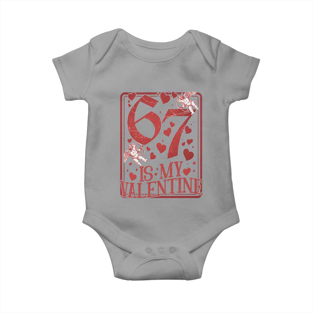 67 Valentines Playing Card Baby Onesie Funny Six Seven Relationship Meme - Wonder Print Shop