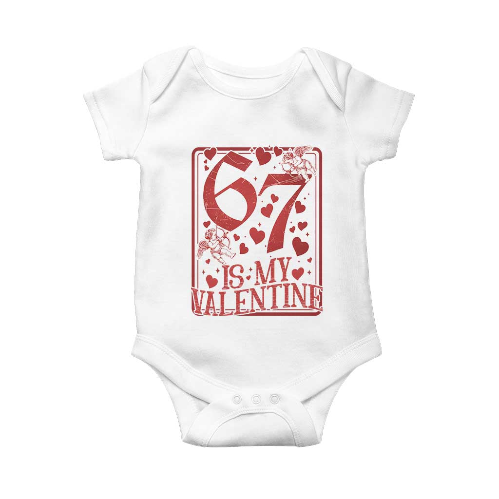 67 Valentines Playing Card Baby Onesie Funny Six Seven Relationship Meme - Wonder Print Shop