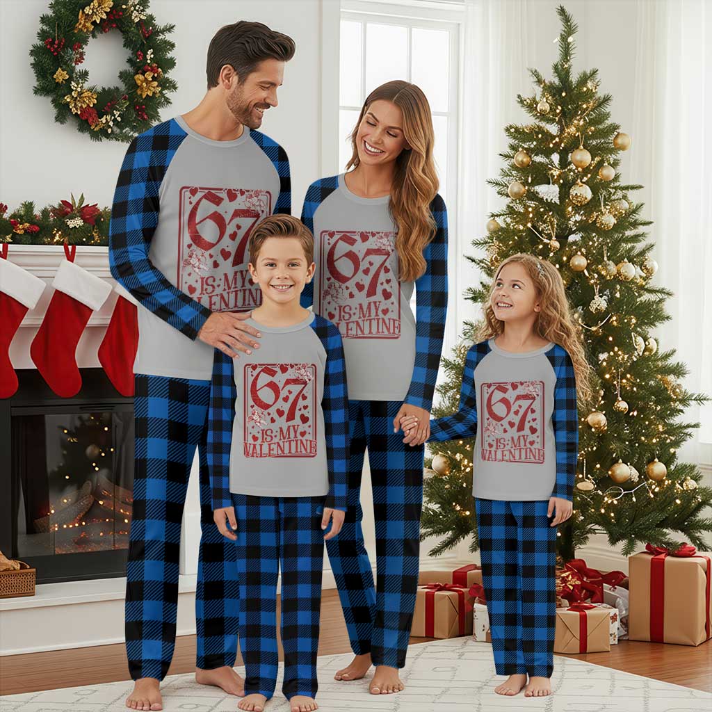 67 Valentines Playing Card Plaid Pajama Set Funny Six Seven Relationship Meme - Wonder Print Shop