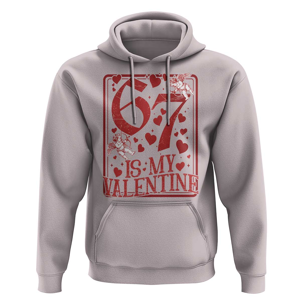 67 Valentines Playing Card Hoodie Funny Six Seven Relationship Meme - Wonder Print Shop