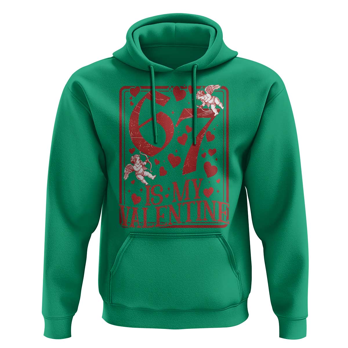 67 Valentines Playing Card Hoodie Funny Six Seven Relationship Meme - Wonder Print Shop