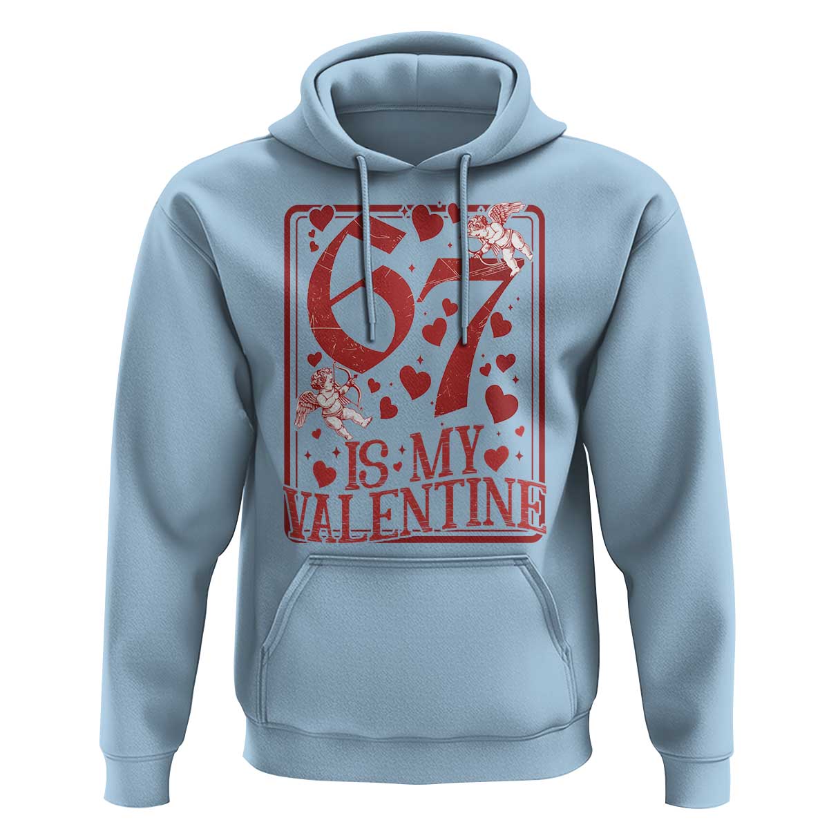 67 Valentines Playing Card Hoodie Funny Six Seven Relationship Meme - Wonder Print Shop