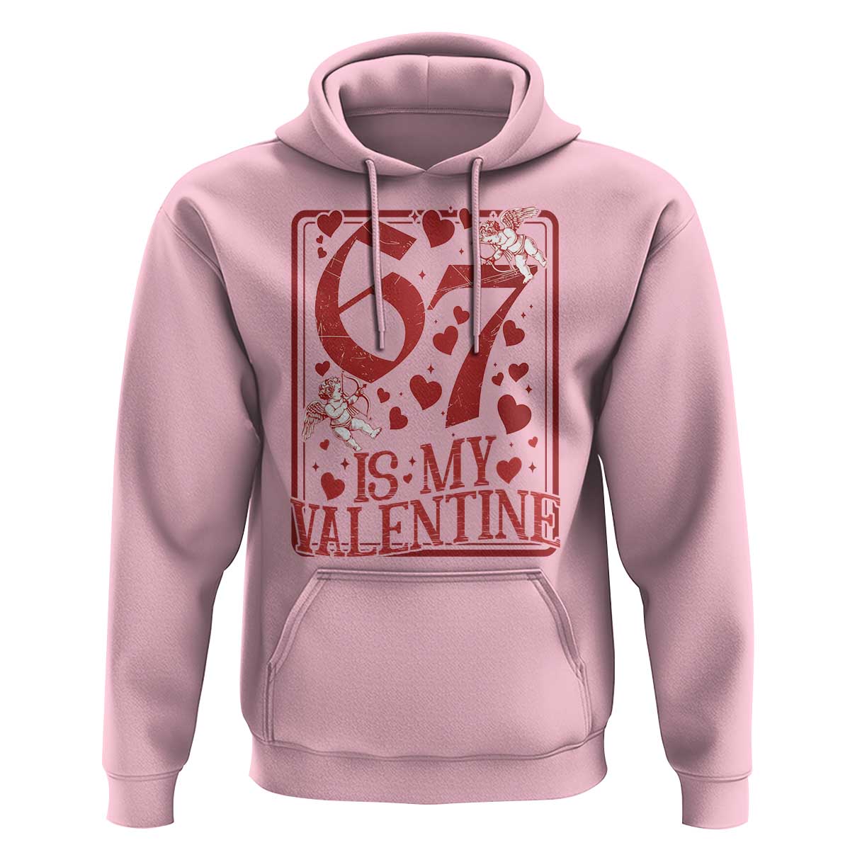 67 Valentines Playing Card Hoodie Funny Six Seven Relationship Meme - Wonder Print Shop