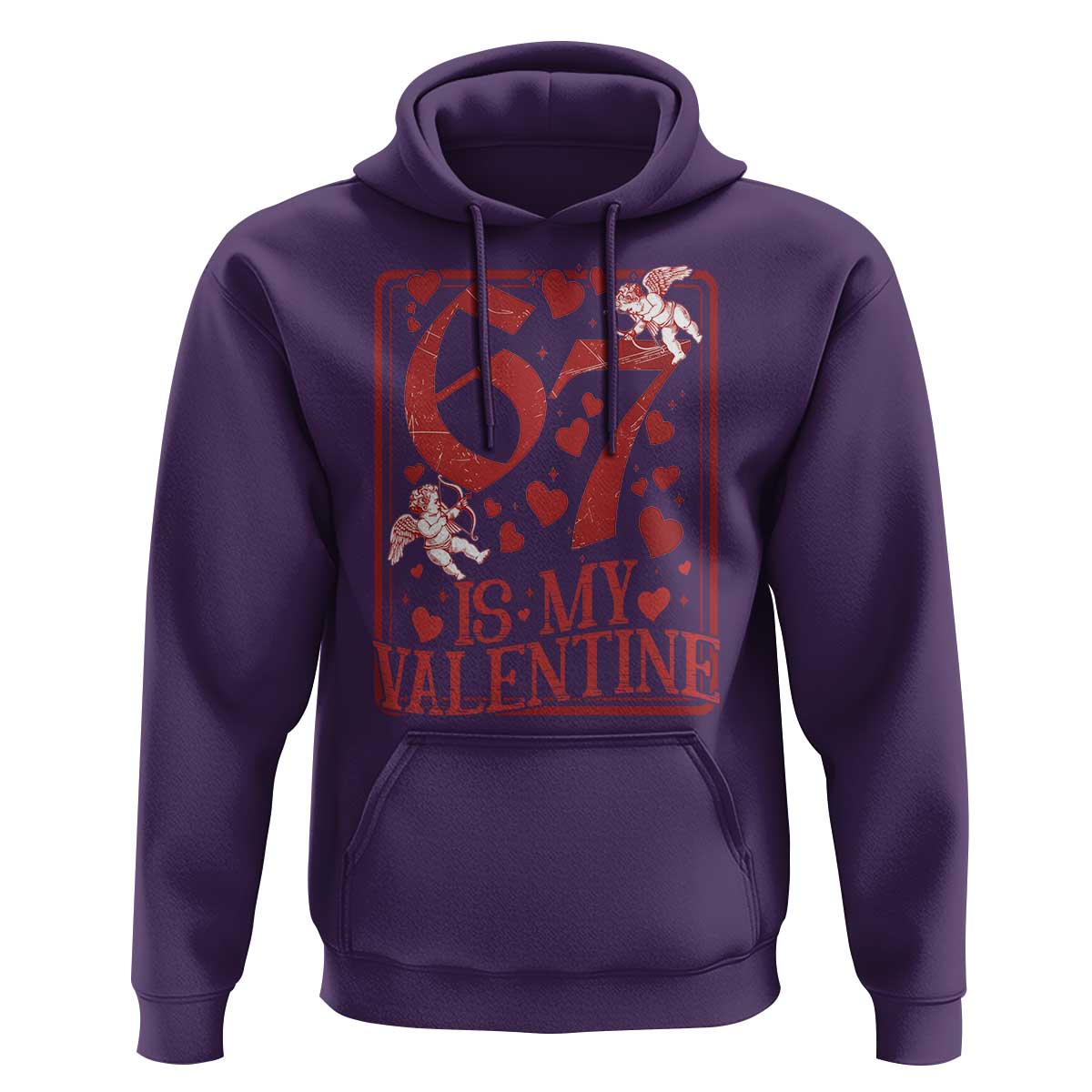 67 Valentines Playing Card Hoodie Funny Six Seven Relationship Meme - Wonder Print Shop