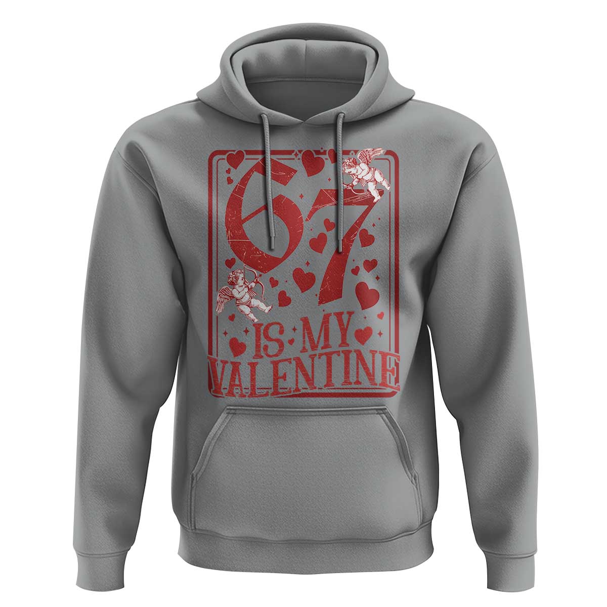67 Valentines Playing Card Hoodie Funny Six Seven Relationship Meme - Wonder Print Shop