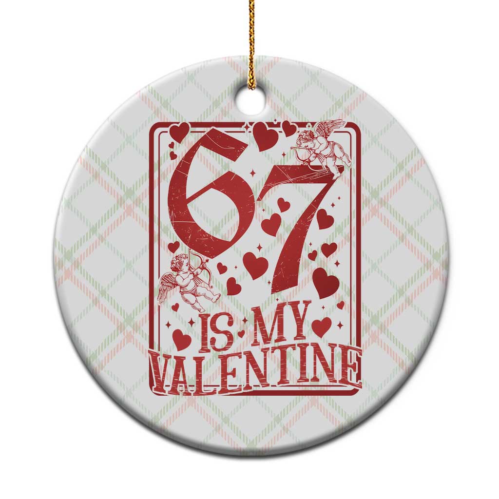 67 Valentines Playing Card Ceramic Ornament Funny Six Seven Relationship Meme - Wonder Print Shop