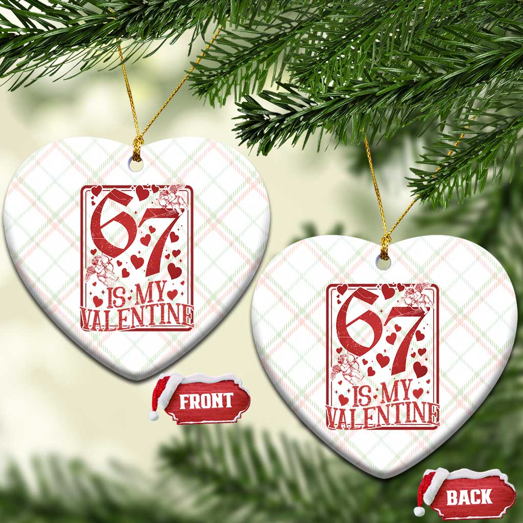 67 Valentines Playing Card Ceramic Ornament Funny Six Seven Relationship Meme - Wonder Print Shop