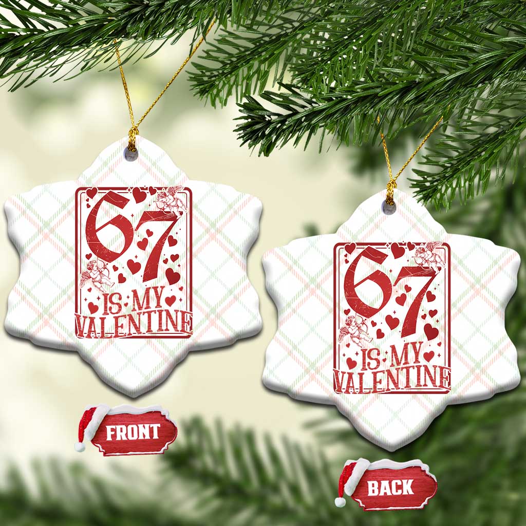 67 Valentines Playing Card Ceramic Ornament Funny Six Seven Relationship Meme - Wonder Print Shop