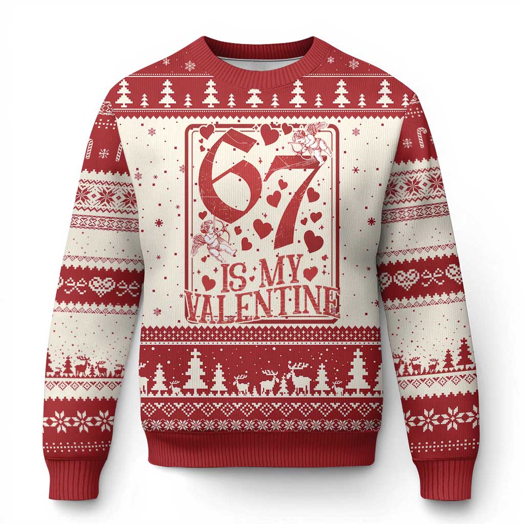 67 Valentines Playing Card Ugly Christmas Sweater Funny Six Seven Relationship Meme - Wonder Print Shop