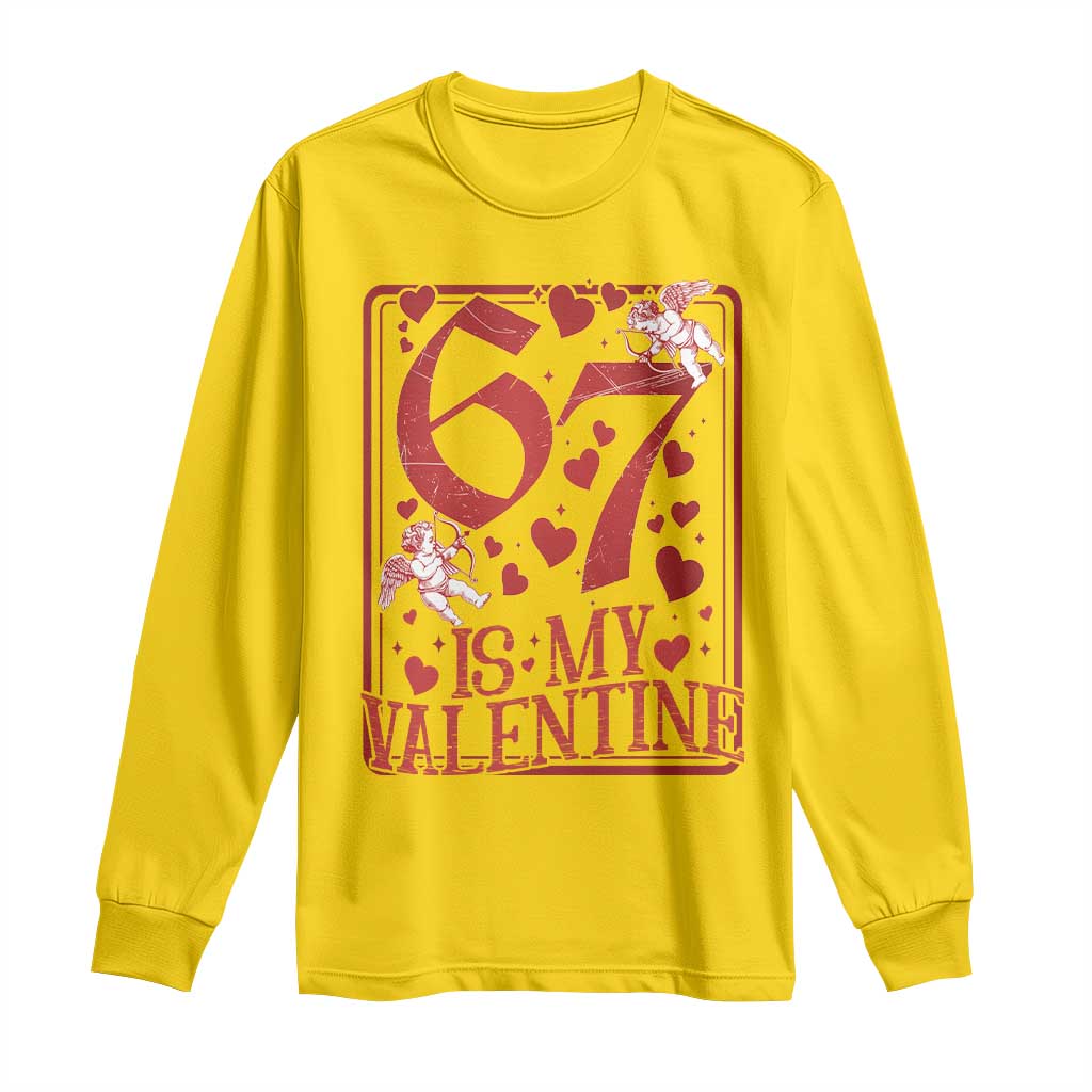 67 Valentines Playing Card Long Sleeve Shirt Funny Six Seven Relationship Meme - Wonder Print Shop