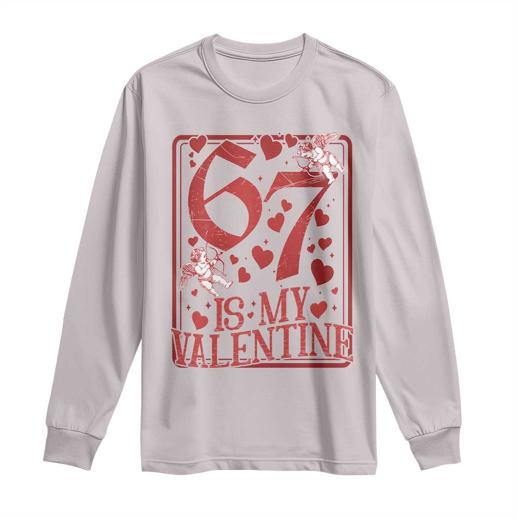 67 Valentines Playing Card Long Sleeve Shirt Funny Six Seven Relationship Meme - Wonder Print Shop