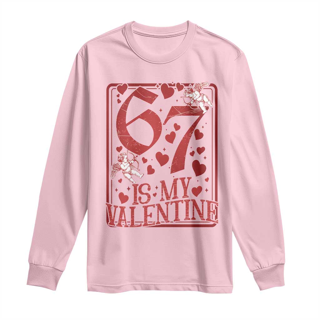 67 Valentines Playing Card Long Sleeve Shirt Funny Six Seven Relationship Meme - Wonder Print Shop