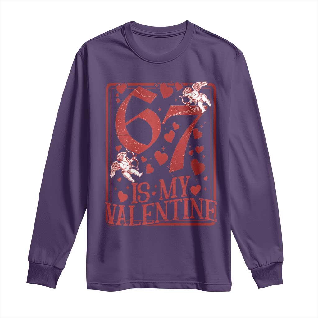 67 Valentines Playing Card Long Sleeve Shirt Funny Six Seven Relationship Meme - Wonder Print Shop