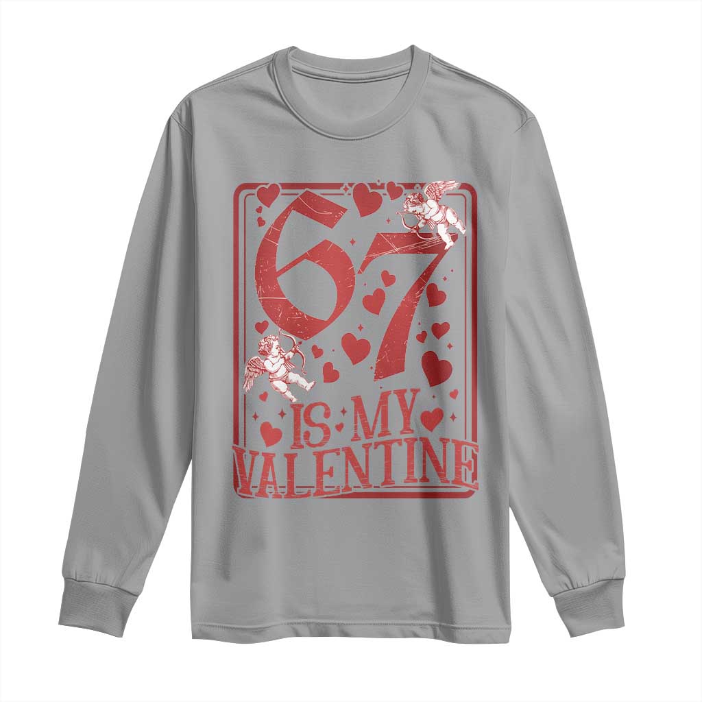 67 Valentines Playing Card Long Sleeve Shirt Funny Six Seven Relationship Meme - Wonder Print Shop