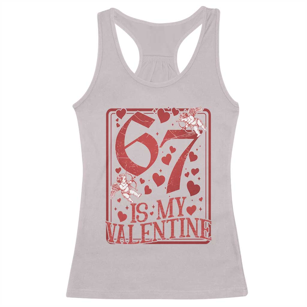 67 Valentines Playing Card Racerback Tank Top Funny Six Seven Relationship Meme - Wonder Print Shop