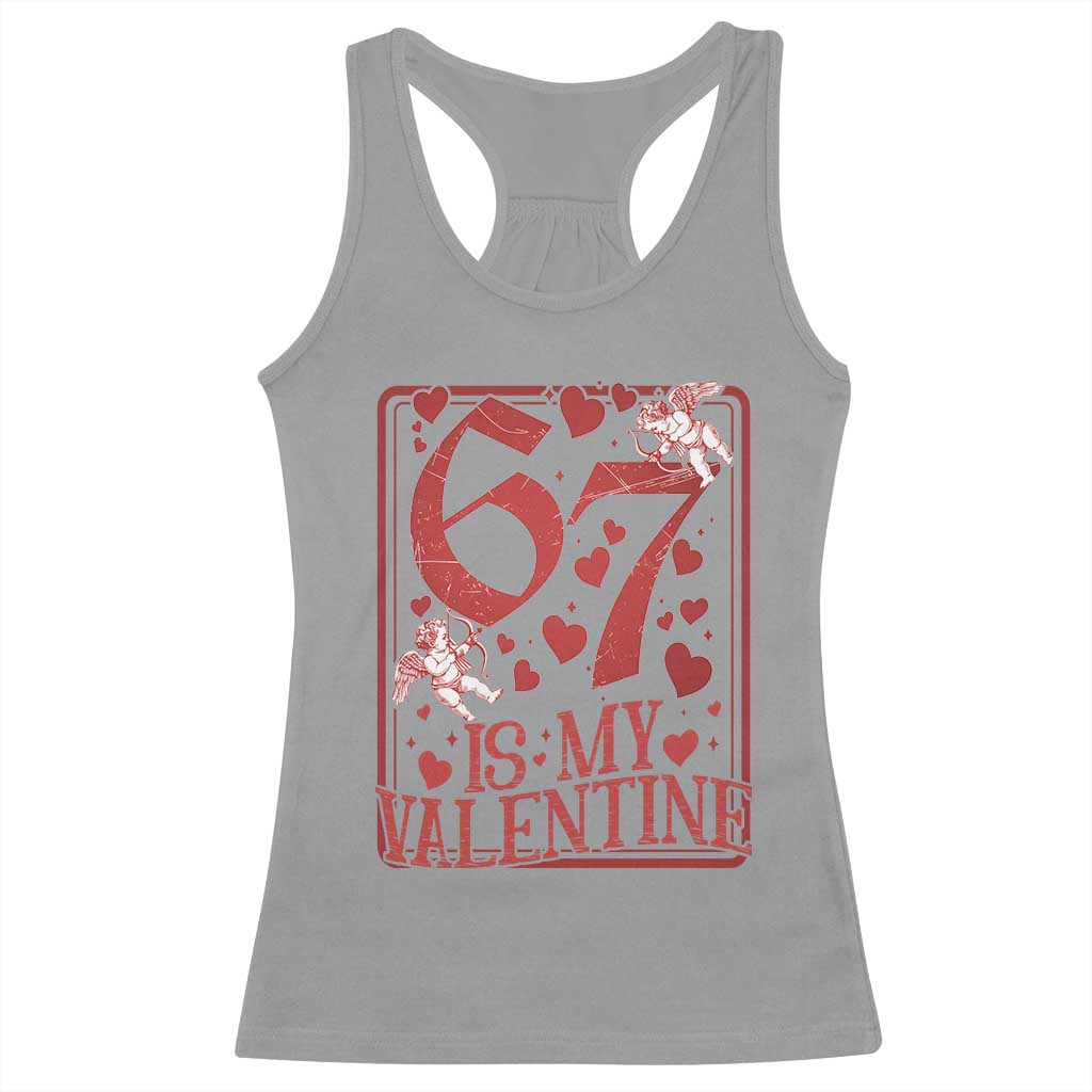 67 Valentines Playing Card Racerback Tank Top Funny Six Seven Relationship Meme - Wonder Print Shop