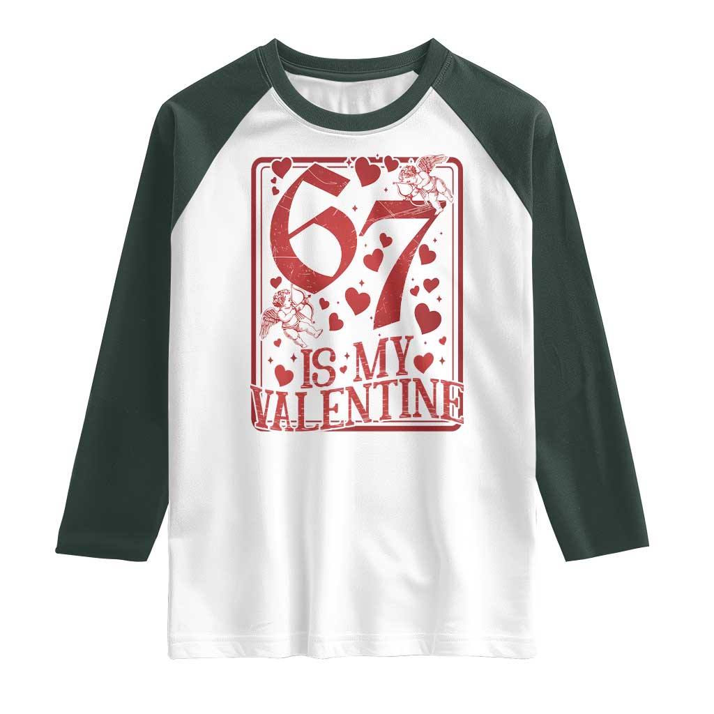 67 Valentines Playing Card Raglan Shirt Funny Six Seven Relationship Meme - Wonder Print Shop