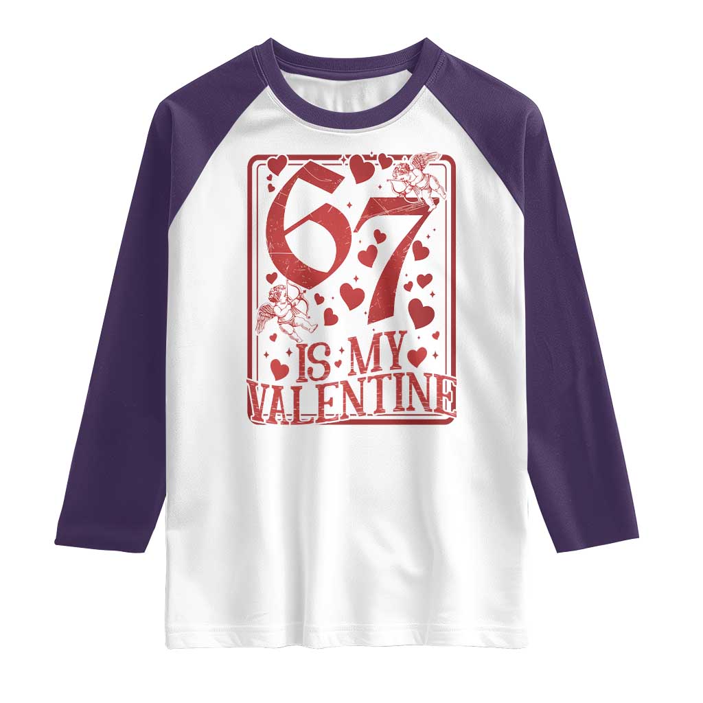 67 Valentines Playing Card Raglan Shirt Funny Six Seven Relationship Meme - Wonder Print Shop